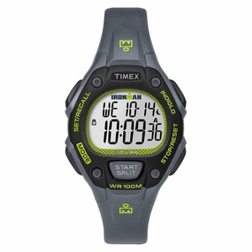 Timex Women's Strap Watch - Ironman Classic Chronograph Alarm Grey Resin | TW5M14000JV