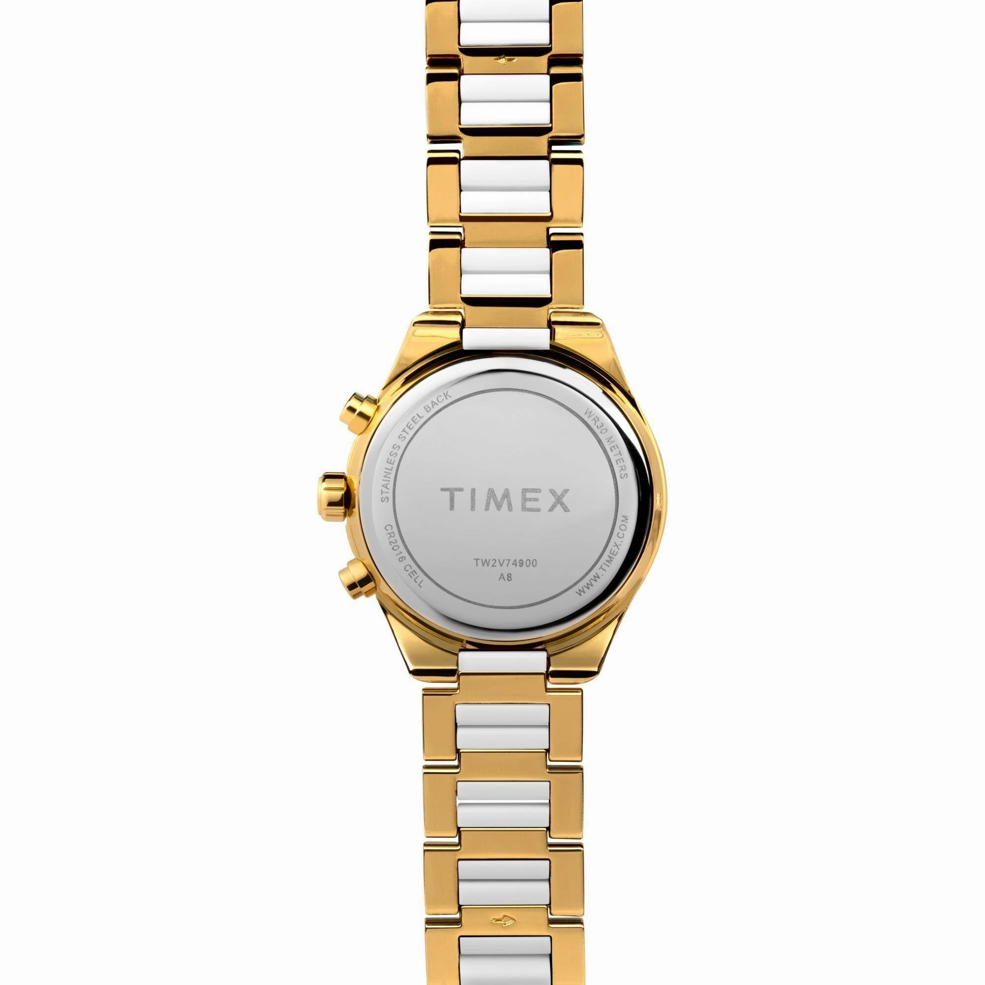 Timex Women's Watch - Classic Two Tone Yellow Gold and White Bracelet | TW2V74900