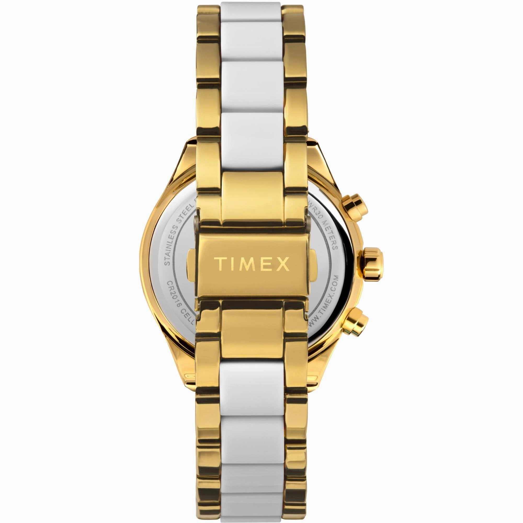 Timex Women's Watch - Classic Two Tone Yellow Gold and White Bracelet | TW2V74900