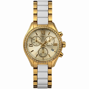Timex Women's Watch - Classic Two Tone Yellow Gold and White Bracelet | TW2V74900