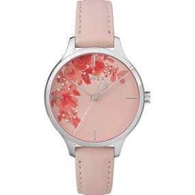 Timex Women's Watch - Peyton Quartz Crystal Accents Pink Floral Dial Strap | TW2R66600