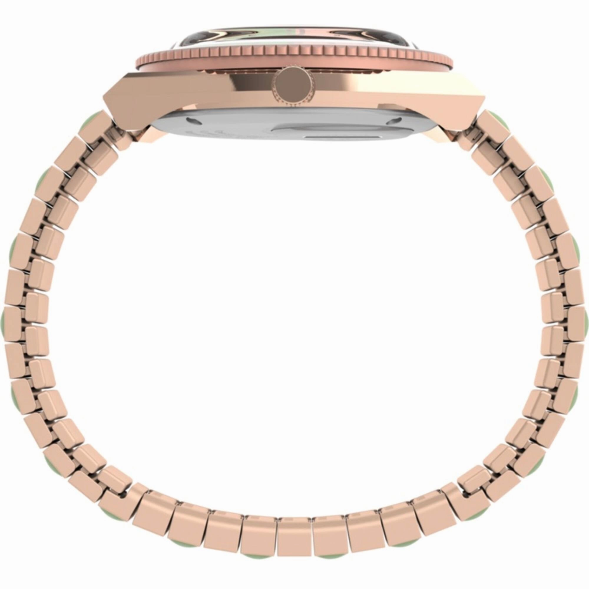 Timex Women's Watch - Q Malibu Quartz Green Dial Two Tone Bracelet | TW2V38700