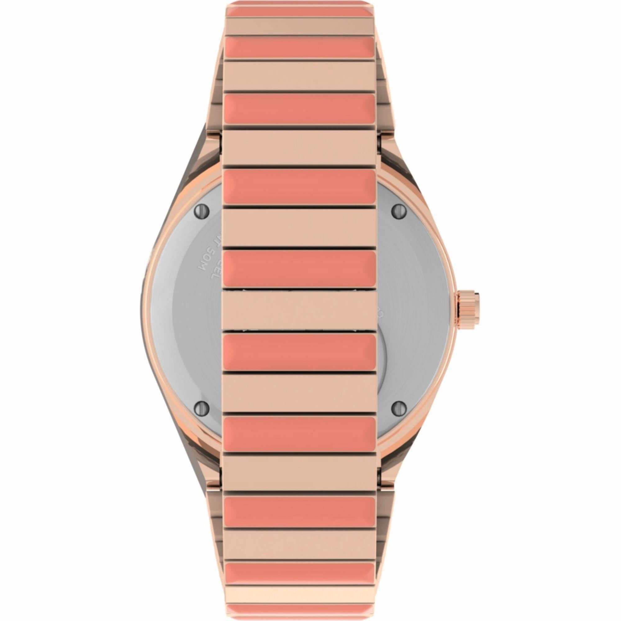 Timex Women's Watch - Q Malibu Rotating Bezel Pink Dial Expansion Bracelet | TW2V38600