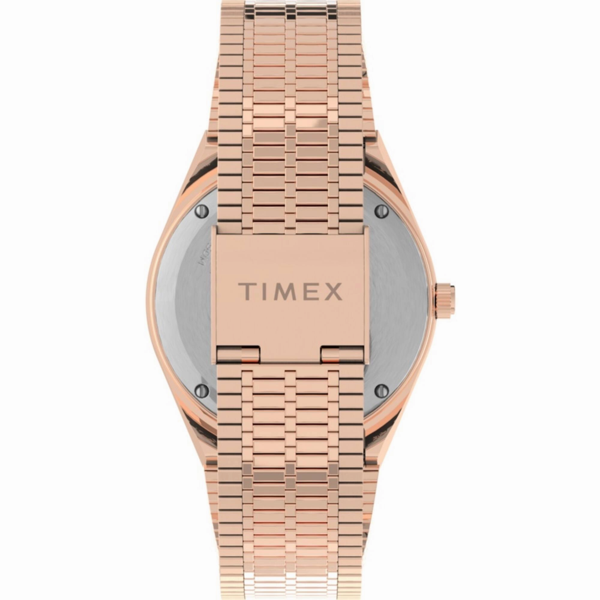 Timex Women's Watch - Q Quartz Cream Dial Rose Gold Steel Bracelet | TW2U95700