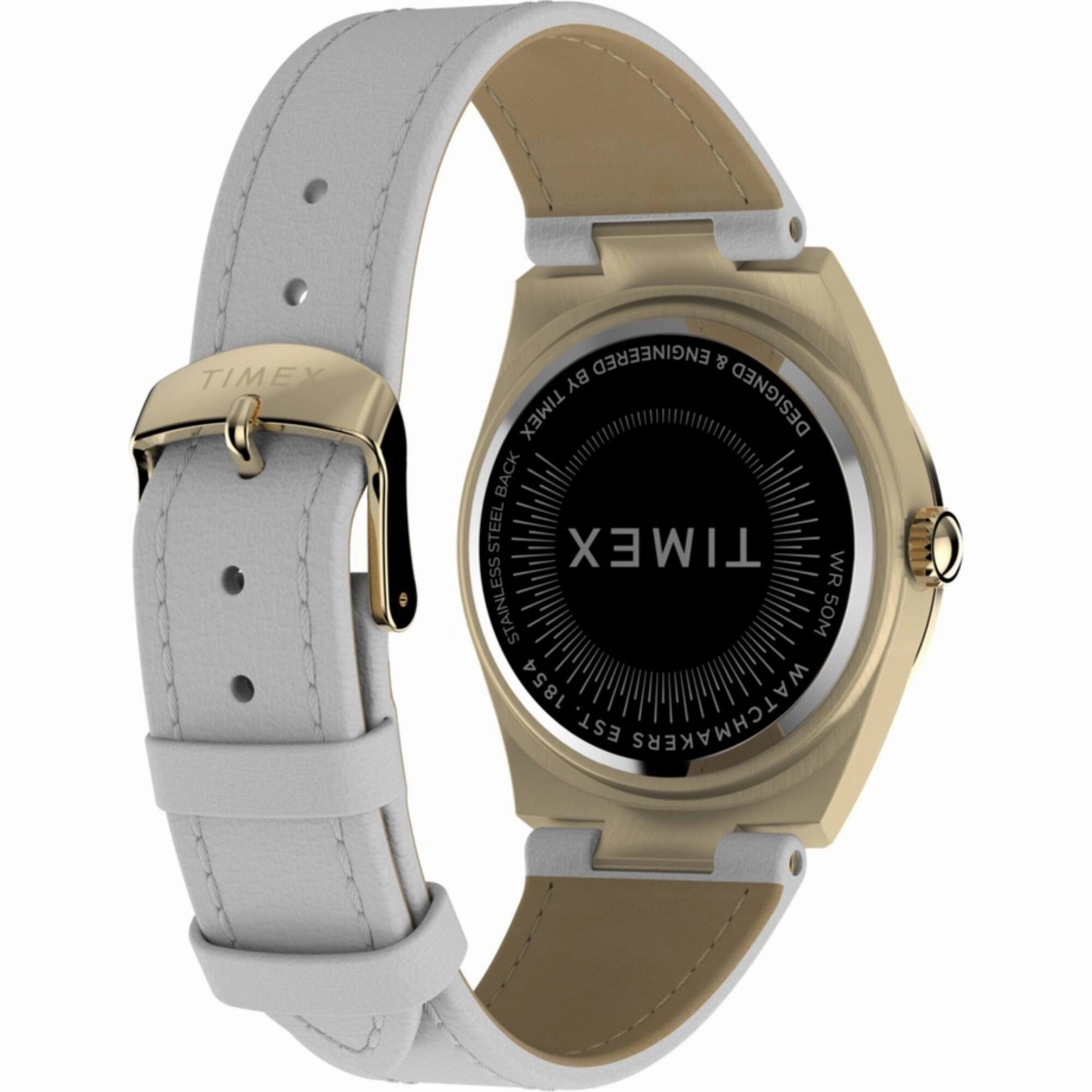 Timex Women's Watch - Simone Chrono Crystal Bezel White Dial Leather Strap | TW2V80500