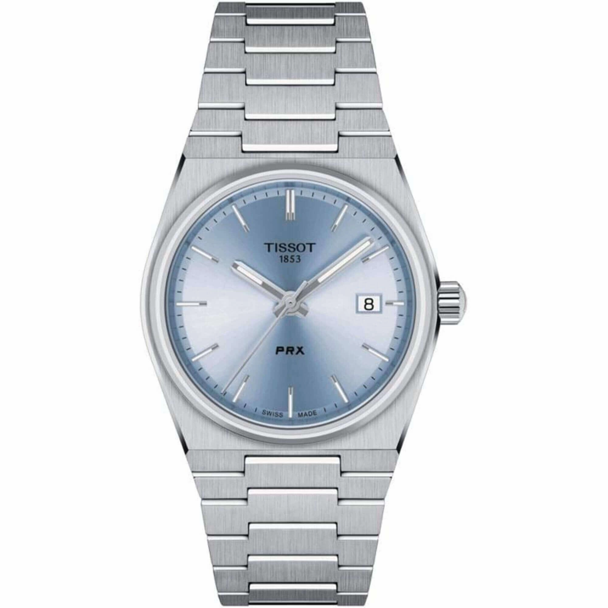 Tissot Men's Watch - PRX Quartz Sky Blue Dial Silver Bracelet | T1372101135100