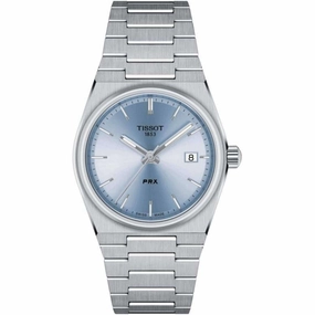 Tissot Men's Watch - PRX Quartz Sky Blue Dial Silver Bracelet | T1372101135100
