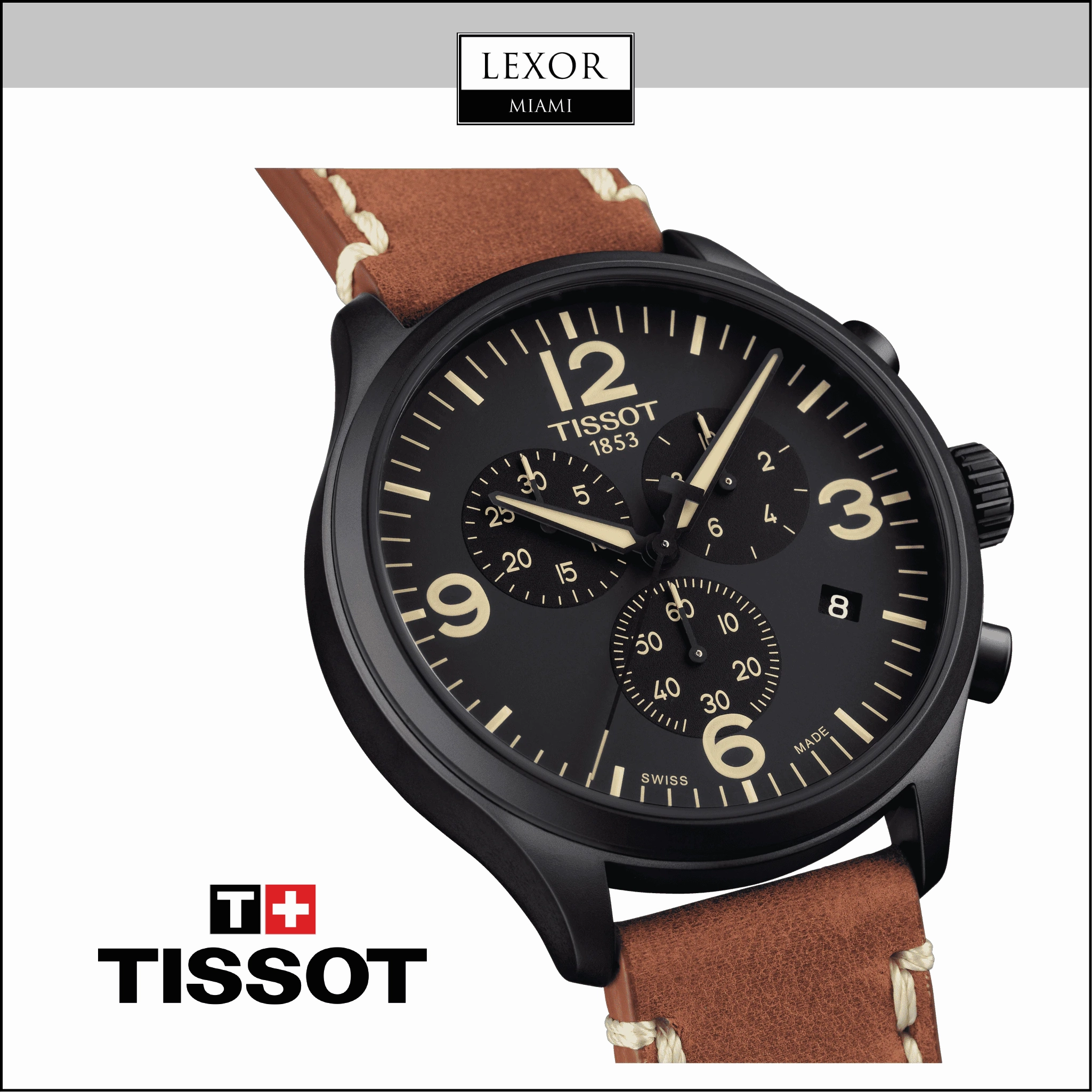 Tissot T1166173605700 Chrono XL Brown Leather Strap Men Watches