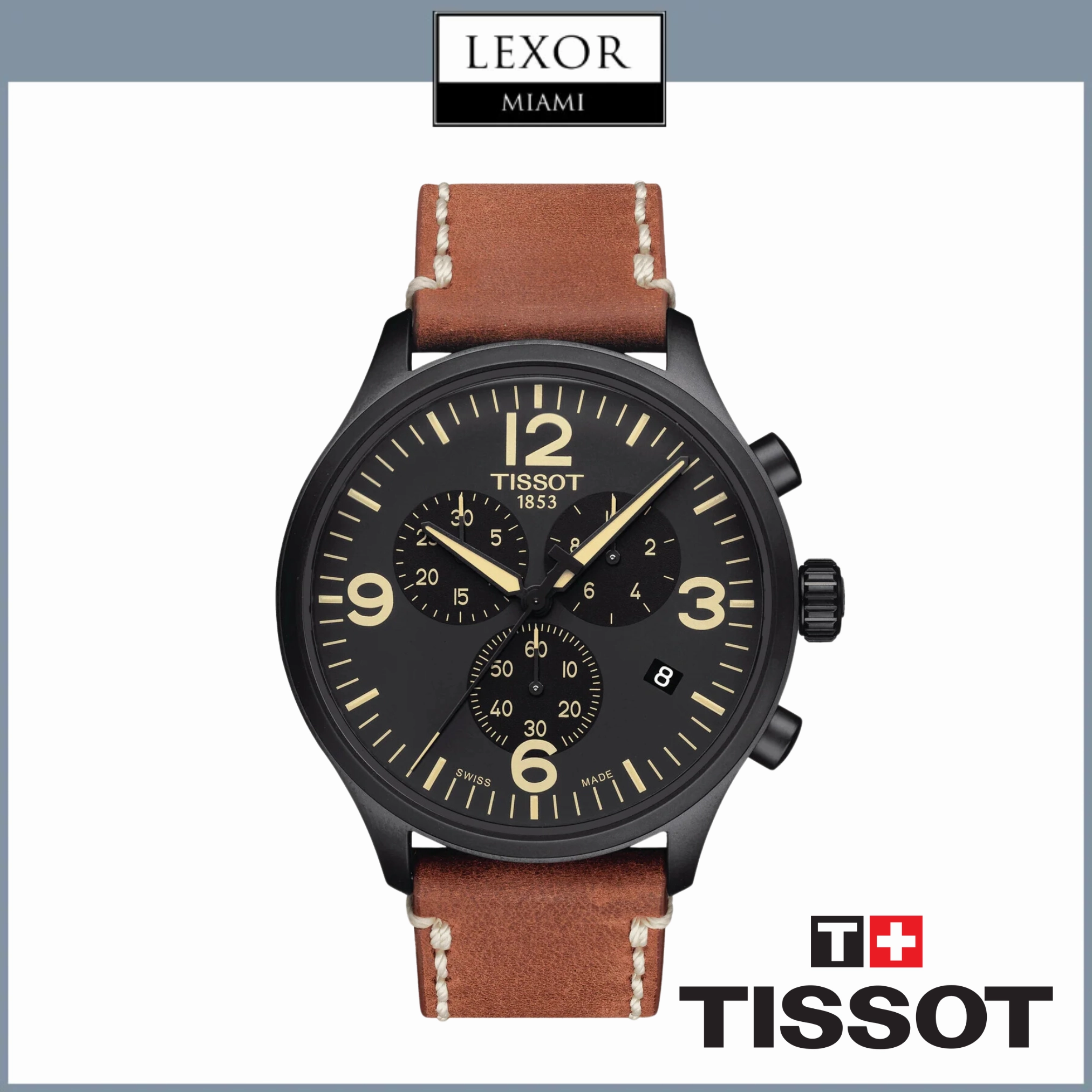 Tissot T1166173605700 Chrono XL Brown Leather Strap Men Watches