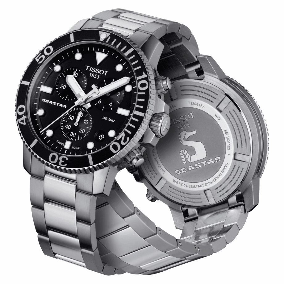 Tissot T1204171105100 Seastar 1000 Chronograph Steel Strap Men Watches