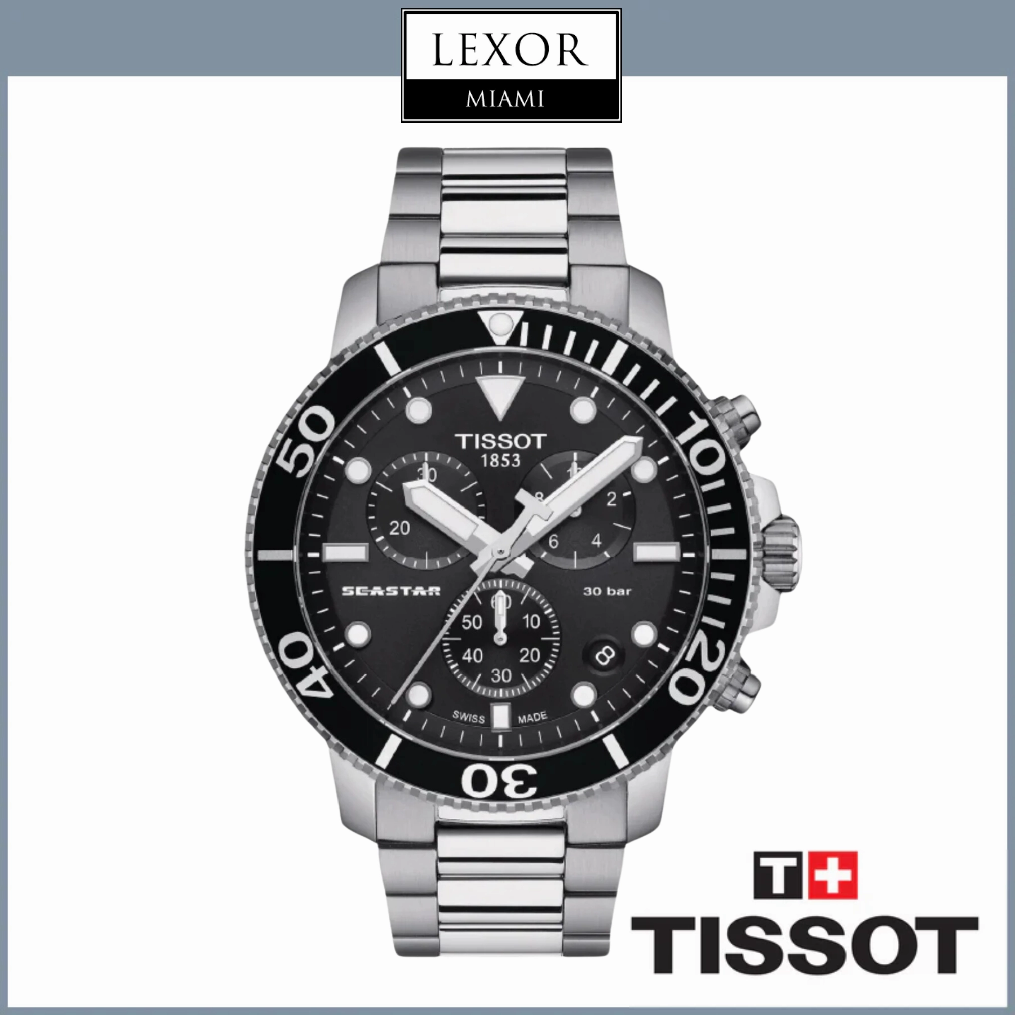 Tissot T1204171105100 Seastar 1000 Chronograph Steel Strap Men Watches