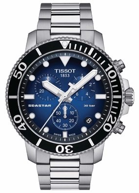 Tissot T-Sport Seastar 1000 Chronograph Stainless Steel Blue Dial Date Divers Quartz Mens Watch T120.417.11.041.01