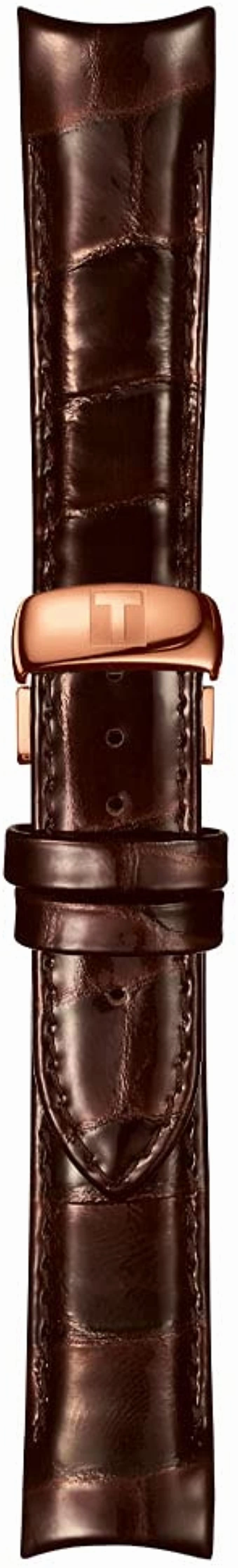 Tissot Women's Couturier 316L Stainless Steel case with Rose Gold PVD Coating Swiss Automatic Watch with Leather Strap, Brown, 18 (Model: T0352073603100)