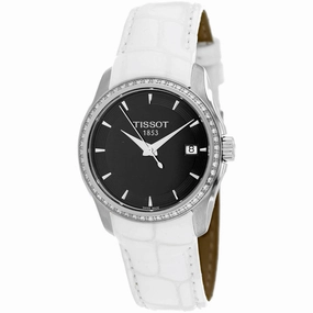 Tissot Women's Watch - Couturier Quartz Black Dial Leather Strap | T0352106605100