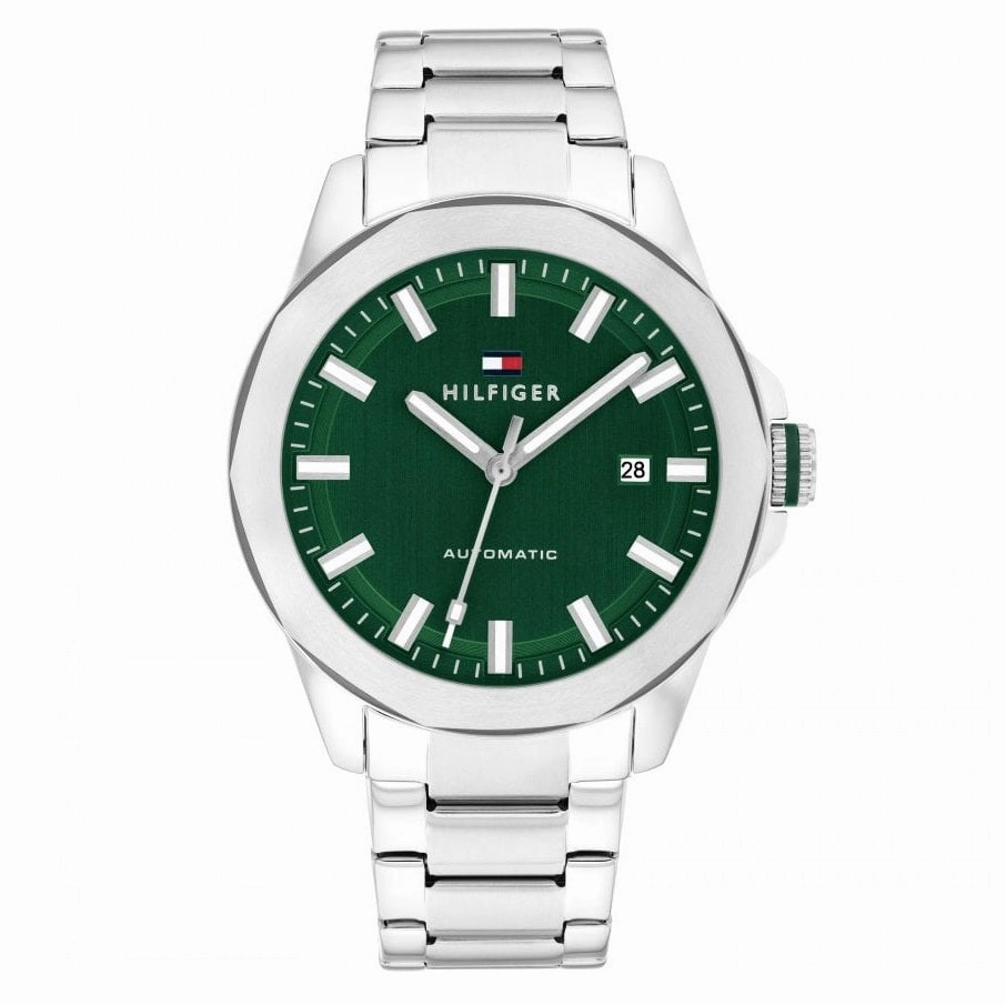 Tommy Hilfiger Green Dial Stainless Steel Automatic Mens Watch 1710694
