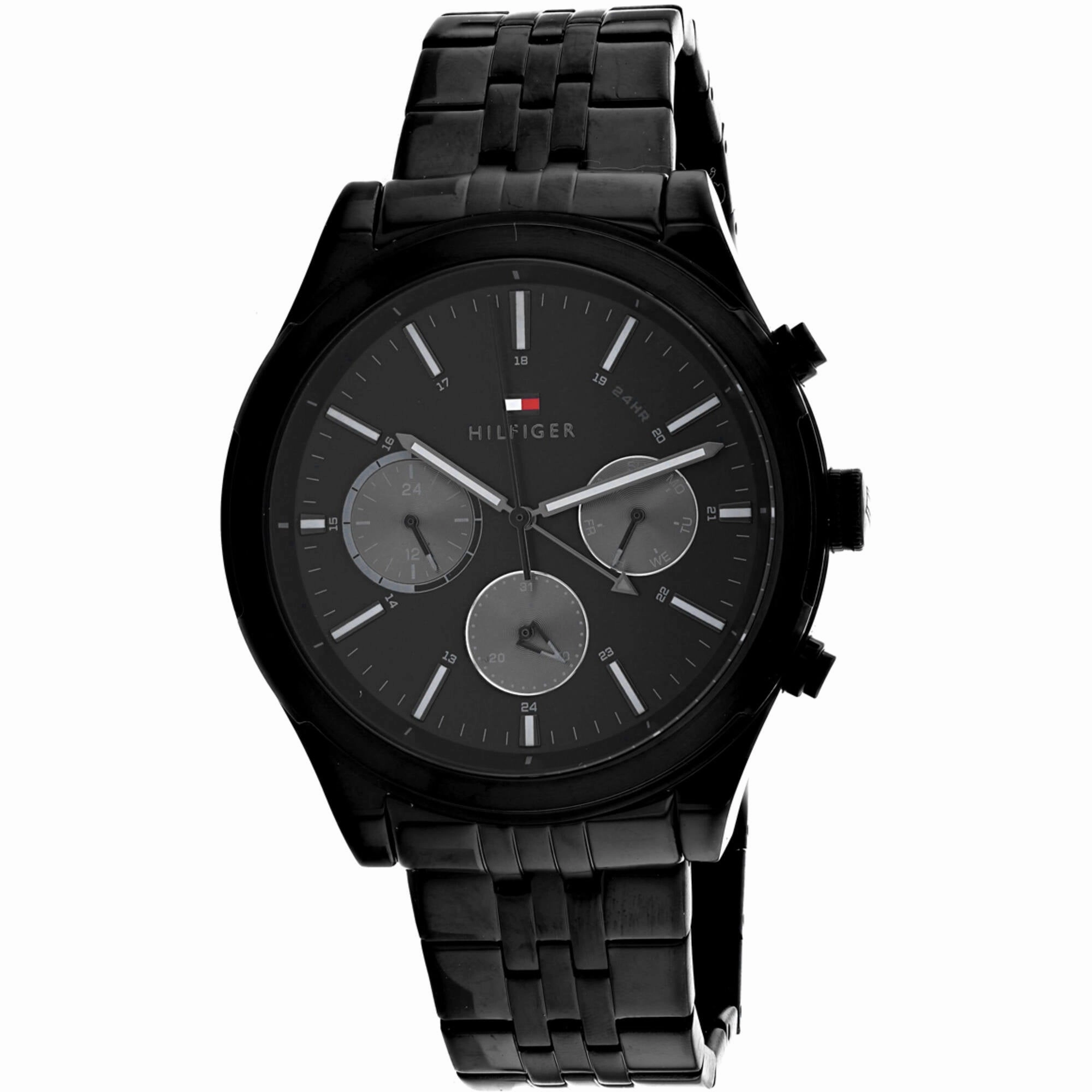 Tommy Hilfiger Men's Watch - Ashton Black Dial Plated Steel Bracelet | 1791738