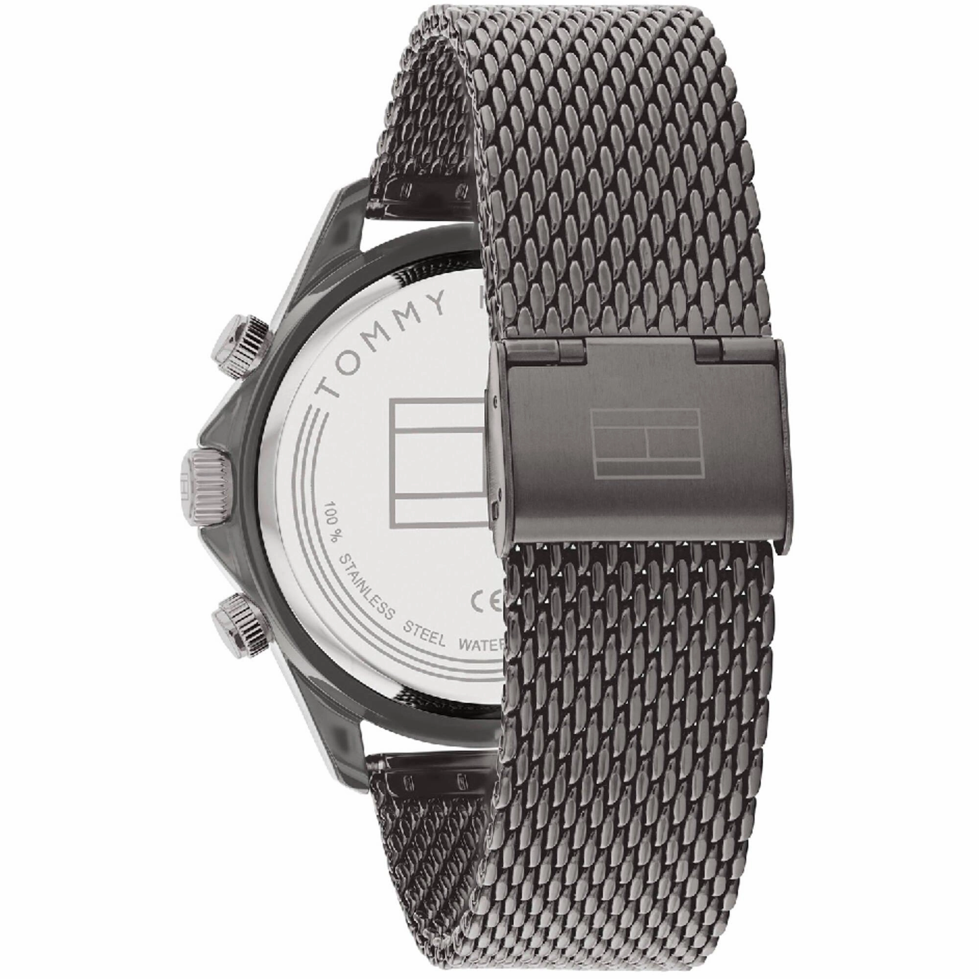 Tommy Hilfiger Men's Watch - Miles Grey and Black Dial Steel Mesh Bracelet | 1792019