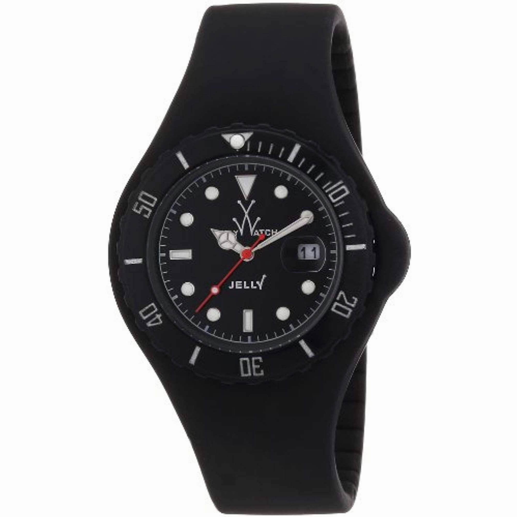Toy Watch - Men's Watch - Jelly Quartz Black Dial Rubber Strap | JY02BK