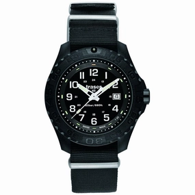 Traser 102902 Men's Professional Type 3 Outdoor Pioneer Black Dial Black Textile Nato Strap Dive Watch