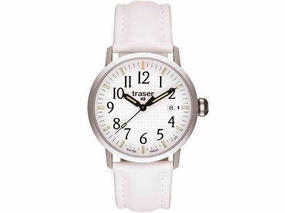 Traser T 4102 Men's Classic Basic White Leather Strap Watch