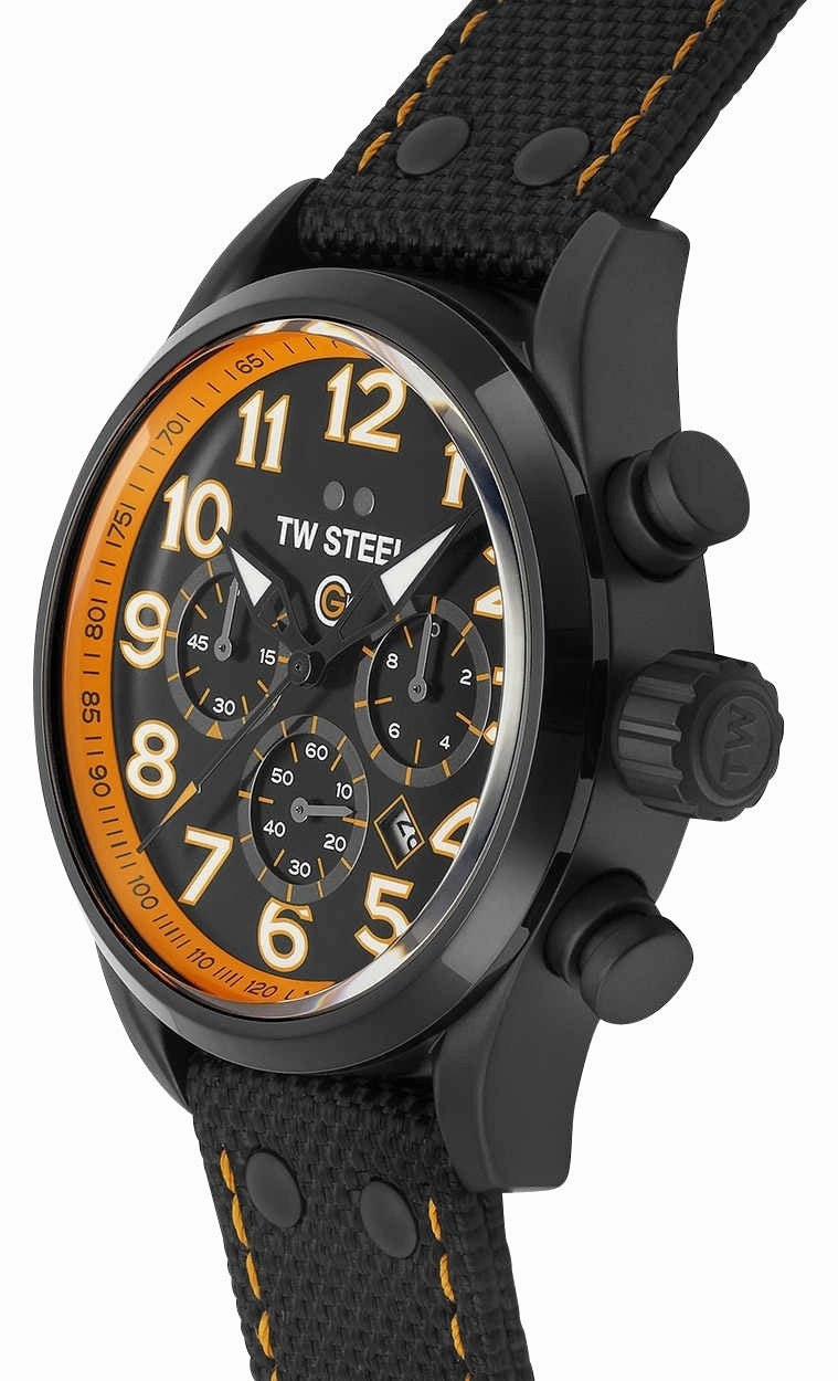 TW Steel Volante GCK Rallycross Special Edition Chronograph Black PVD Black Dial Black Textile Strap Date Quartz Mens Watch TW981