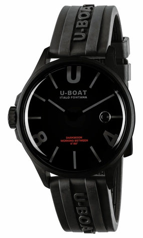 U-Boat Darkmoon Black PVD Black Dial Black Rubber Strap Quartz Mens Watch 9545