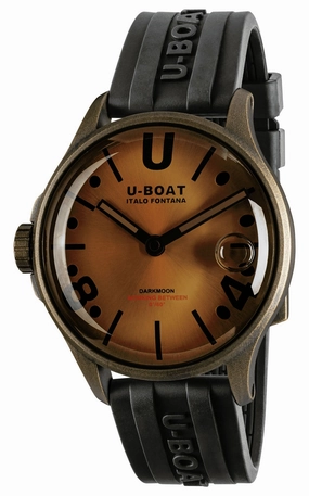 U-Boat Darkmoon Bronze PVD Bronze Dial Black Rubber Strap Quartz Mens Watch 9546