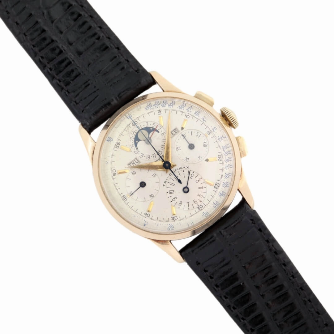 Universal Geneve Tri-Compax 52218, 14k Gold, 1940's