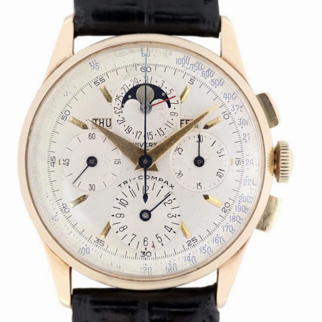 Universal Geneve Tri-Compax 52218, 14k Gold, 1940's