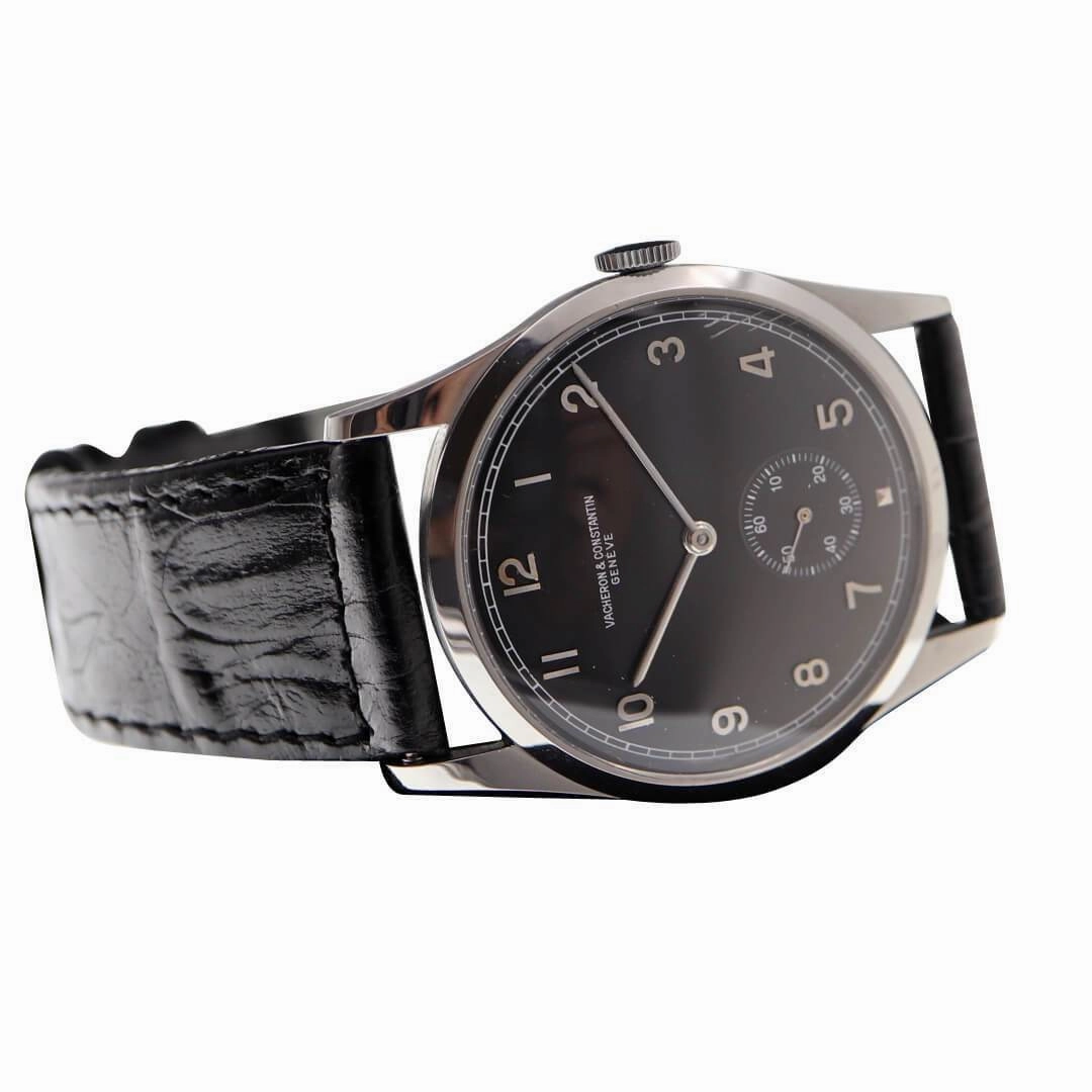 Vacheron Constantin Steel Black Dial, 1930's Vintage Men's Watch