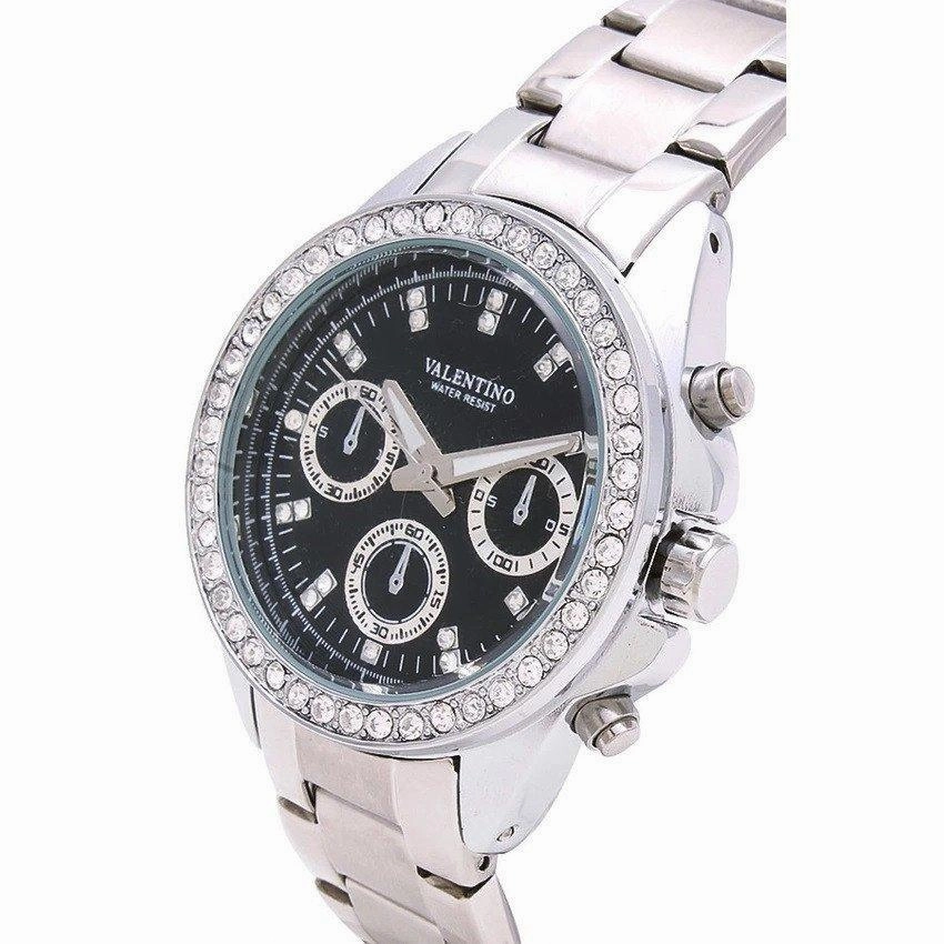 Valentino  20121503-WHITE - BLACK DIAL EXCALIBUR IP STAINLESS STEEL BAND STRAP Watch For Women