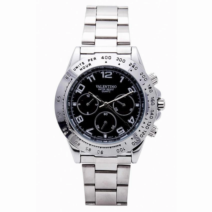 Valentino 20121652-BLACK DIAL STAINLESS BAND STRAP Watch for Men