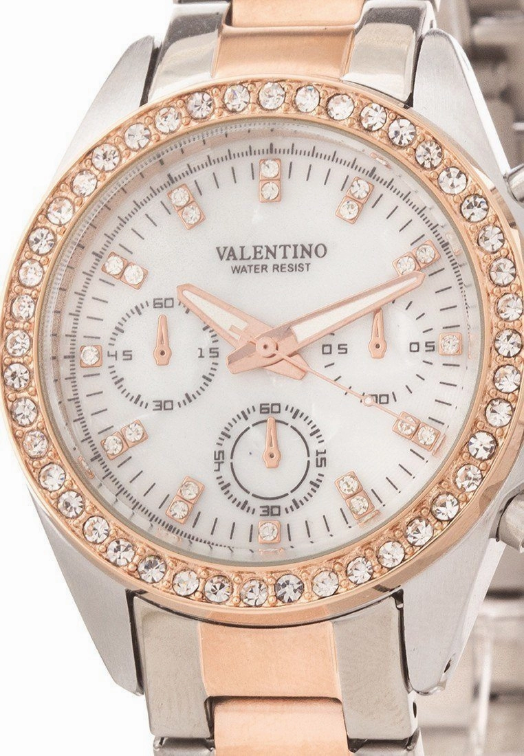Valentino 20121662-TWO TONE - MOP DIAL EXCALIBUR IP ROSE GOLD STAINLESS STEEL BAND STRAP Watch  for Women