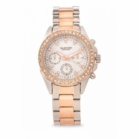 Valentino 20121662-TWO TONE - MOP DIAL EXCALIBUR IP ROSE GOLD STAINLESS STEEL BAND STRAP Watch  for Women
