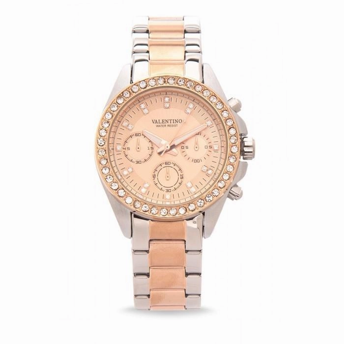 Valentino 20121662-TWO TONE - ROSE DIAL EXCALIBUR IP ROSE GOLD STAINLESS STEEL BAND STRAP Watch for Women