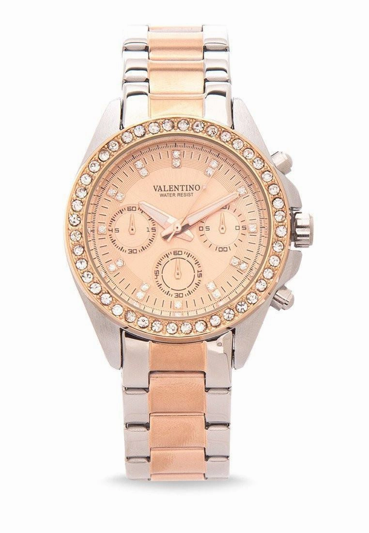 Valentino 20121662-TWO TONE - ROSE DIAL EXCALIBUR IP ROSE GOLD STAINLESS STEEL BAND STRAP Watch for Women