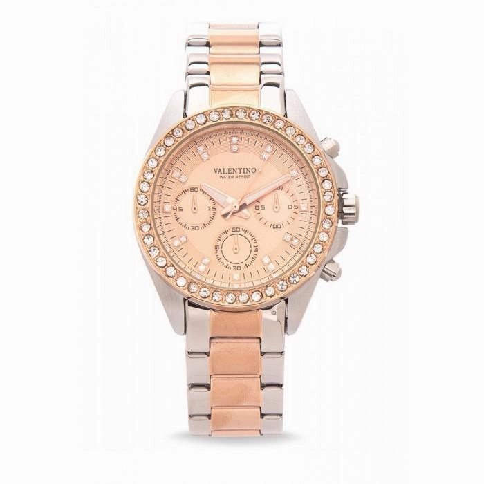 Valentino 20121662-TWO TONE - ROSE DIAL EXCALIBUR IP ROSE GOLD STAINLESS STEEL BAND STRAP Watch for Women