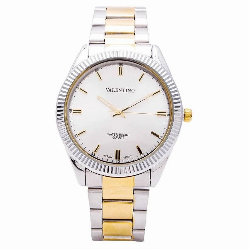 Valentino 20121677-TWO TONE - SILVER DIAL CASIO IP GLD MTL STYLE G STAINLESS BAND STRAP Watch for Men