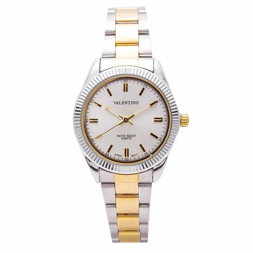 Valentino 20121678-TWO TONE - GOLD DIAL CASIO IP GLD MTL STYLE L STAINLESS BAND STRAP Watch for Women