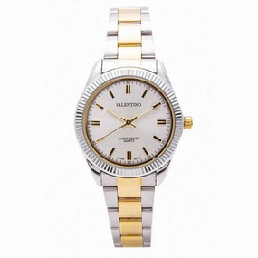 Valentino 20121678-TWO TONE - SILVER DIAL CASIO IP GLD MTL STYLE L STAINLESS BAND STRAP Watch for Women