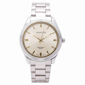 Valentino 20121679-SILVER - GOLD DIAL CASIO IP WHT MTL STYLE G MEN  STAINLESS BAND STRAP Watch for Women