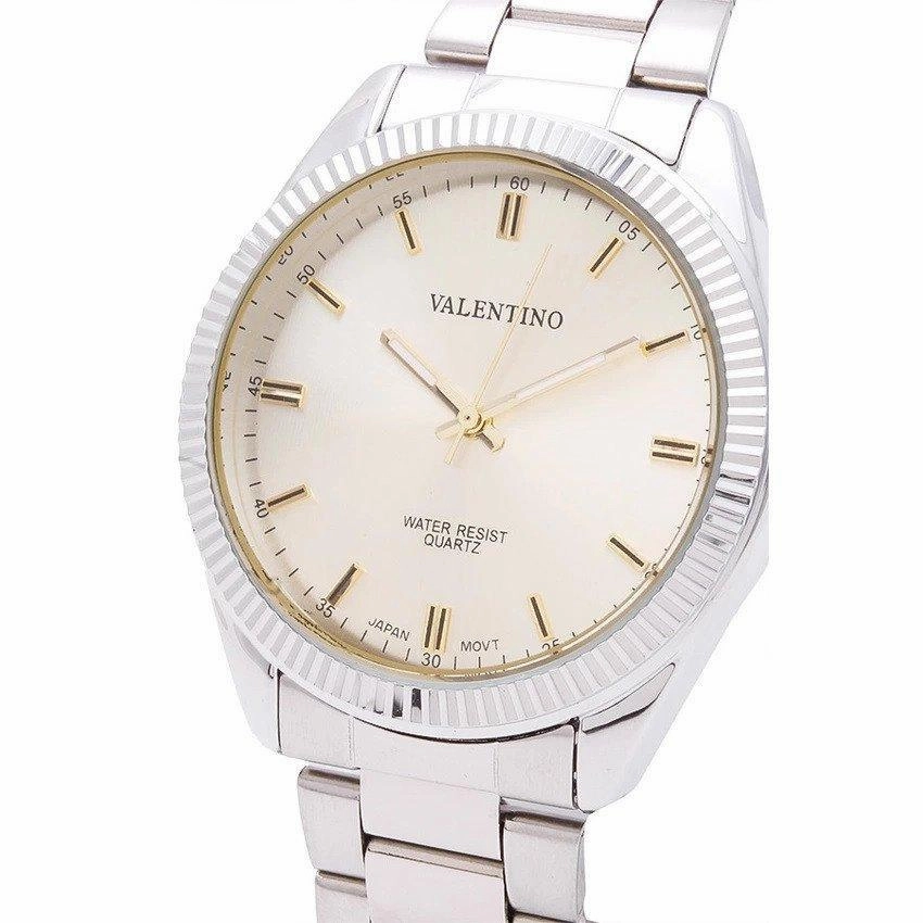Valentino 20121679-SILVER - GOLD DIAL CASIO IP WHT MTL STYLE G MEN  STAINLESS BAND STRAP Watch for Women