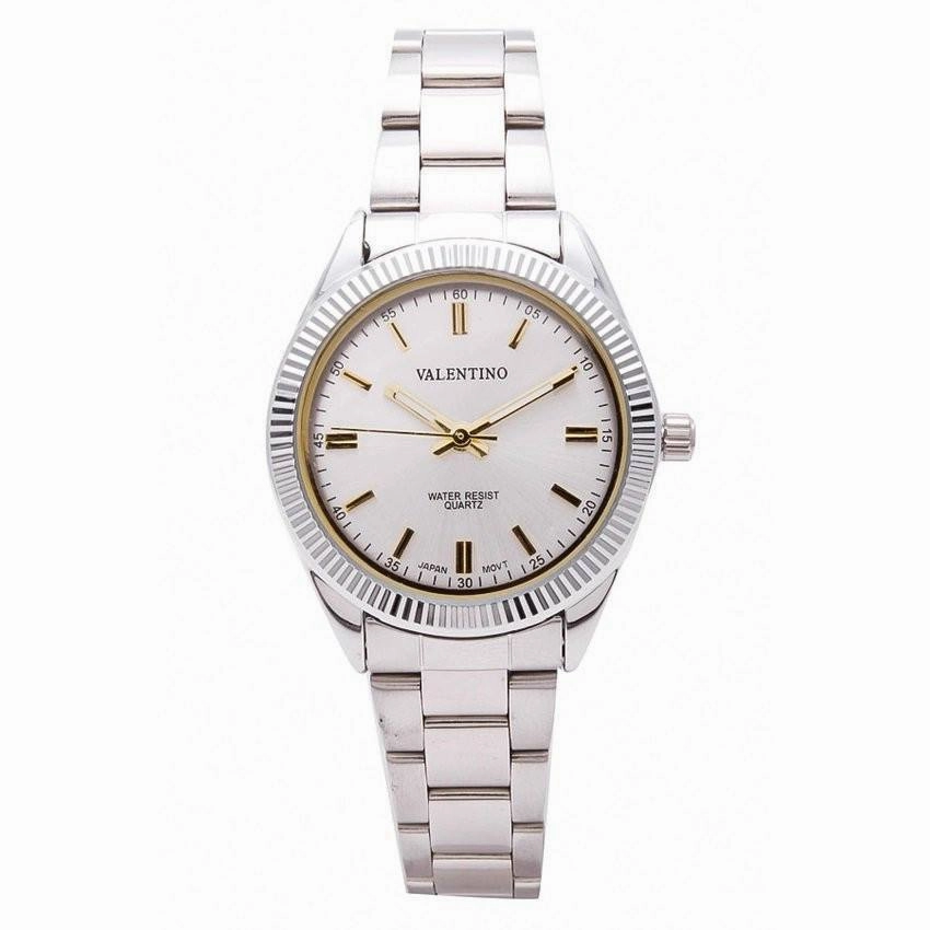 Valentino  20121680-SILVER - SILVER DIAL CASIO IP WHT MTL STYLE L STAINLESS BAND STRAP Watch for Women