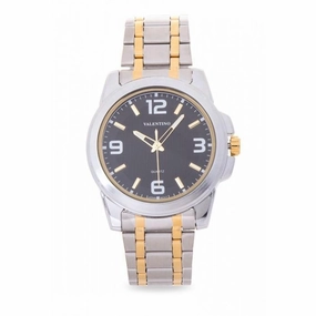 Valentino 20121952-TWO TONE - BLACK DIAL STAINLESS BAND Watch For Men