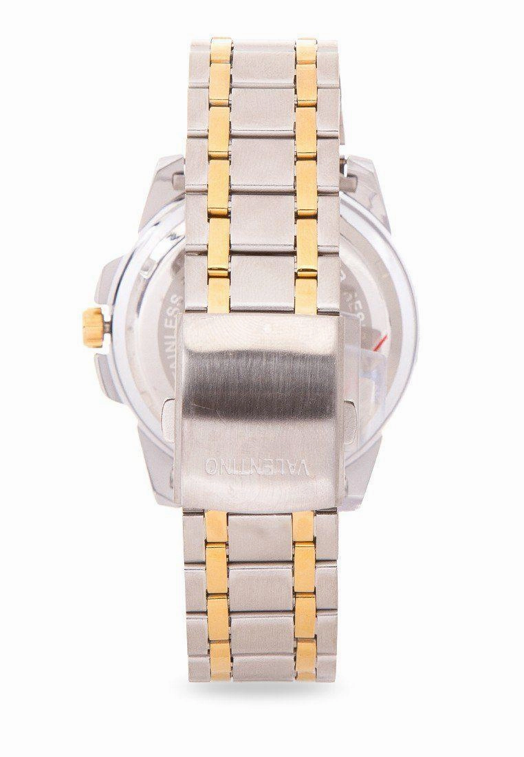 Valentino 20121952-TWO TONE - BLACK DIAL STAINLESS BAND Watch For Men