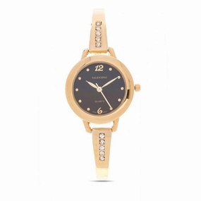 Valentino 20121980-BLACK DIAL - GOLD FASHION METAL - ALLOY Watch For Women