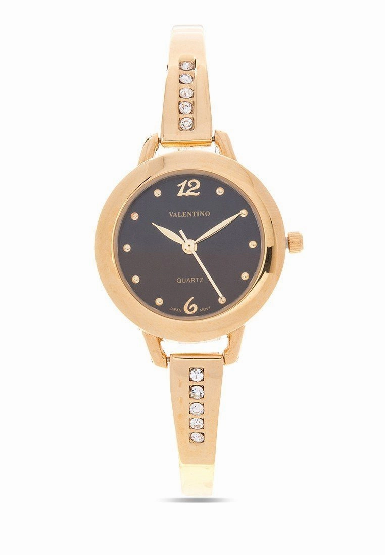 Valentino 20121980-BLACK DIAL - GOLD FASHION METAL - ALLOY Watch For Women