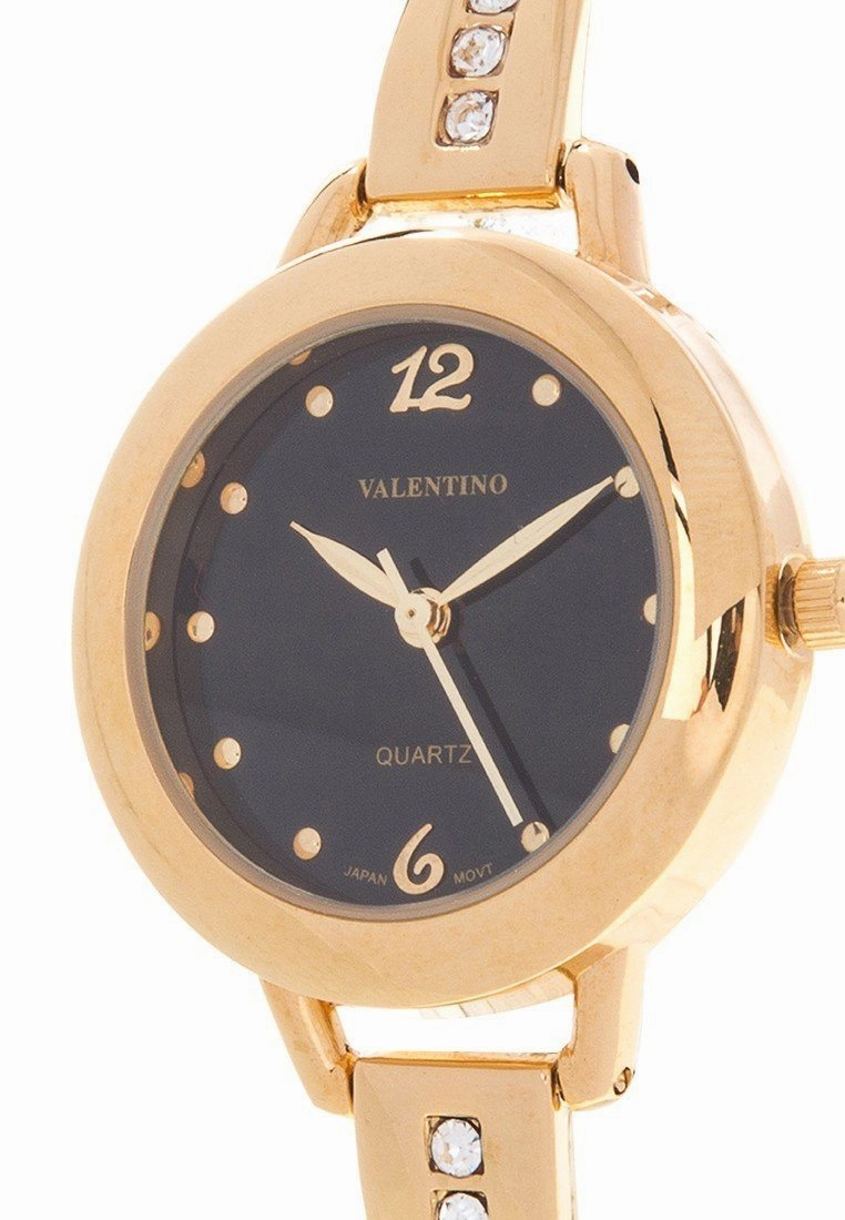 Valentino 20121980-BLACK DIAL - GOLD FASHION METAL - ALLOY Watch For Women