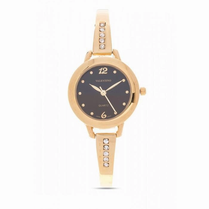 Valentino 20121980-BLACK DIAL - GOLD FASHION METAL - ALLOY Watch For Women