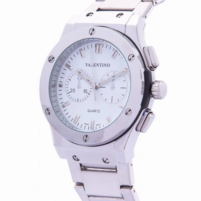 Valentino 20122068-WHITE DIAL SILVER STAINLESS STEEL BAND Watch for Men